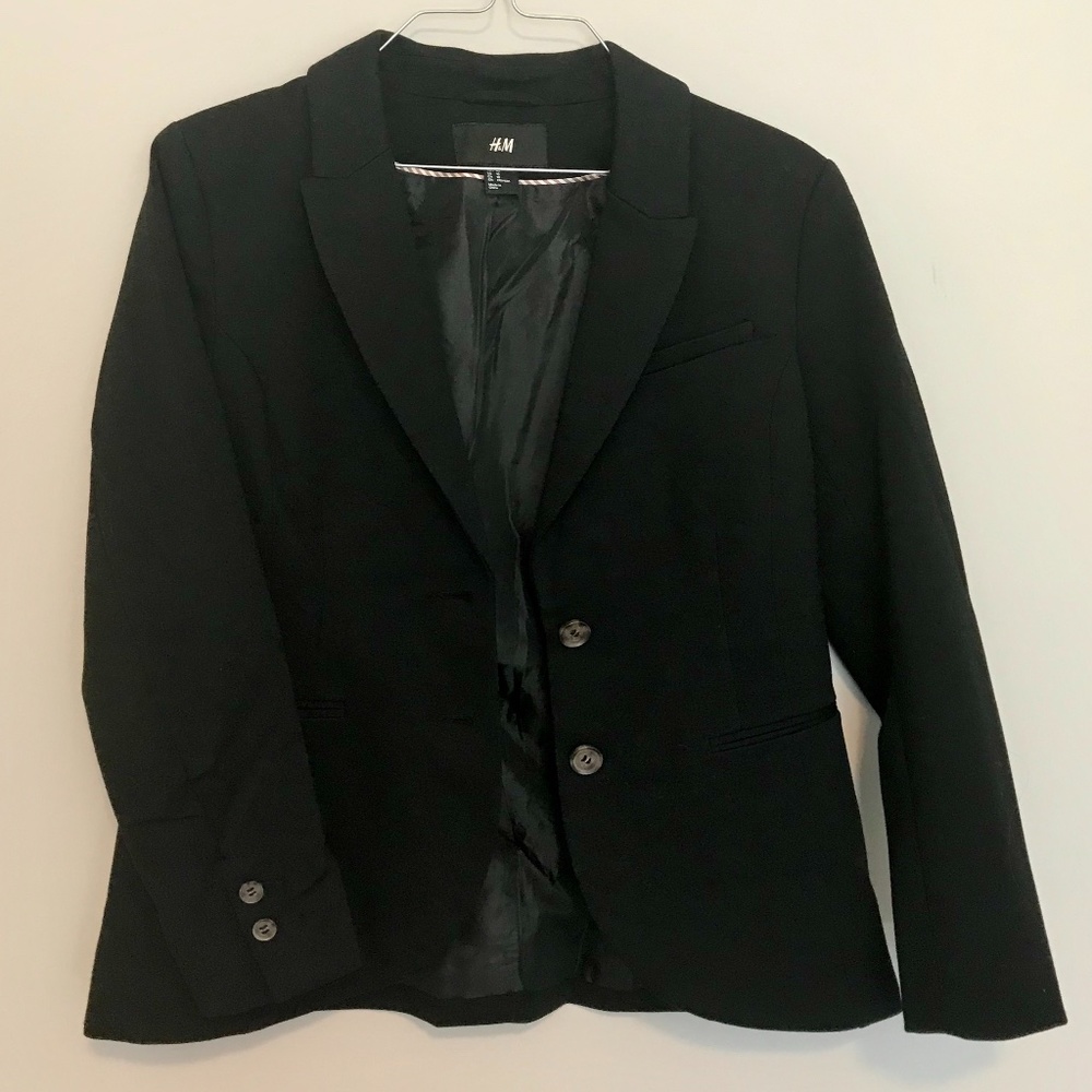 Never Worn! Women's H&M Black Blazer Coat Jacket Size 10